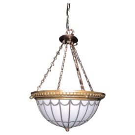 1900 Caldwell Leaded Glass Light Fixture