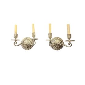 1900 Caldwell Silver Plated Sconces Two Lights