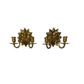 1920 Gilt Bronze Sunburst Sconces