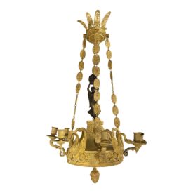 19th Century Empire Gilt Bronze Chandelier