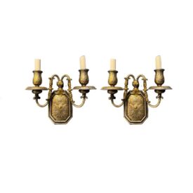 1920's Caldwell Engraved Bronze Sconces