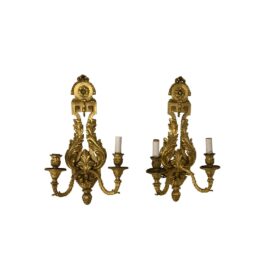 1900 Neoclassic Caldwell Acanthus Leaves Sconces