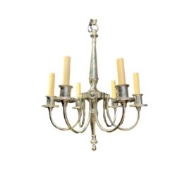 1920’s Caldwell Silver Plated Chandelier 6 Lights