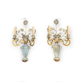 1940's French Bagues Crystal Sconces