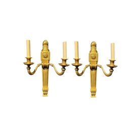 1900's Large Caldwell Gilt Bronze Sconces