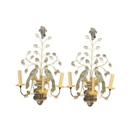 1930 French Bagues Large Bird Sconces 3 lights