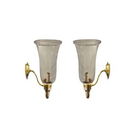 1900's Hurricane Glass Sconces