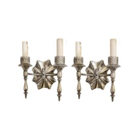 1920's French Silver Plated Sconces