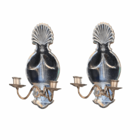 1940's French Etched Mirror Sconces