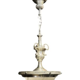 1930's French Light Fixture With Opaline Glass