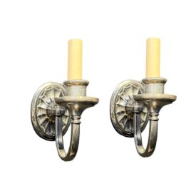 1920's Silver Plated Caldwell One Light Sconces