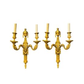 1900's Caldwell Louis XVI Gilt Bronze Sconces