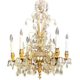 1930's Bagues Crystal Chandelier 6 Lights