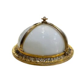 1920's Caldwell Flush Mount With Opaline Glass