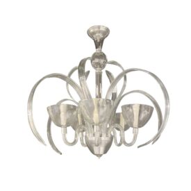 1940s Murano Clear Glass Chandelier