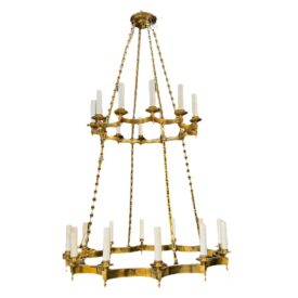 1930 Double Tiers Scalloped Chandelier With 24 Lights