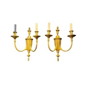 1920 Caldwell Gilt Bronze Sconces 2 Lights