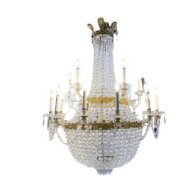 1950 Empire Crystals Chandelier 18 Lights Two Tiers