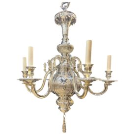 1900 Caldwell Silver Plated Chandelier 6 Lights