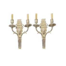 1900 Silver Plated Neoclassic Caldwell Sconces
