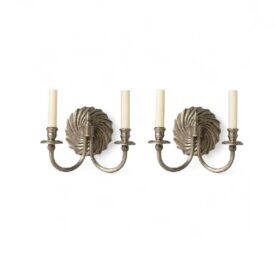 1940 Silver Plated French Sunburst Sconces