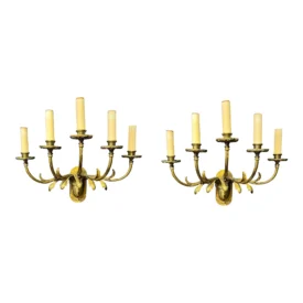 1920's Caldwell 5 Lights Sconces Acanthus Leaves
