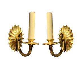 1920s Caldwell Gilt Bronze Sconces