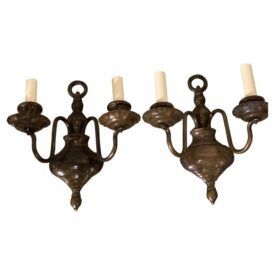 1920s Brown Patinated Bronze Sconces