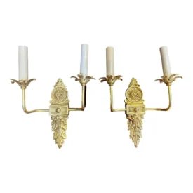 1920s Gilt Bronze Caldwell Sconces