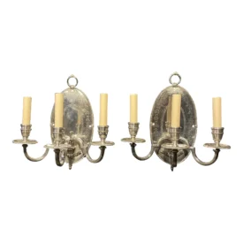 1900s Silver Plated Caldwell Sconces