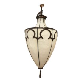 1900 Caldwell Leaded Glass Large Light Fixture