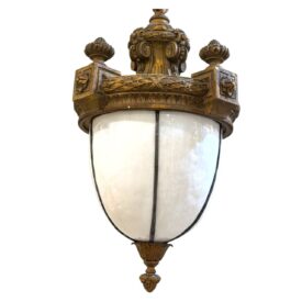 1900 Caldwell Pendant Gilt Plaster and Glass