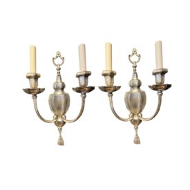 1900 Caldwell Silver Plated Sconces 2 Lights